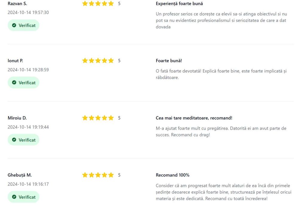 Meditații Limba Română - gramatică (Subofițeri/Academia de Poliție)