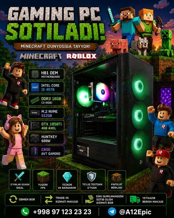 MineCraft  uchun IDEAL Gaming PC!