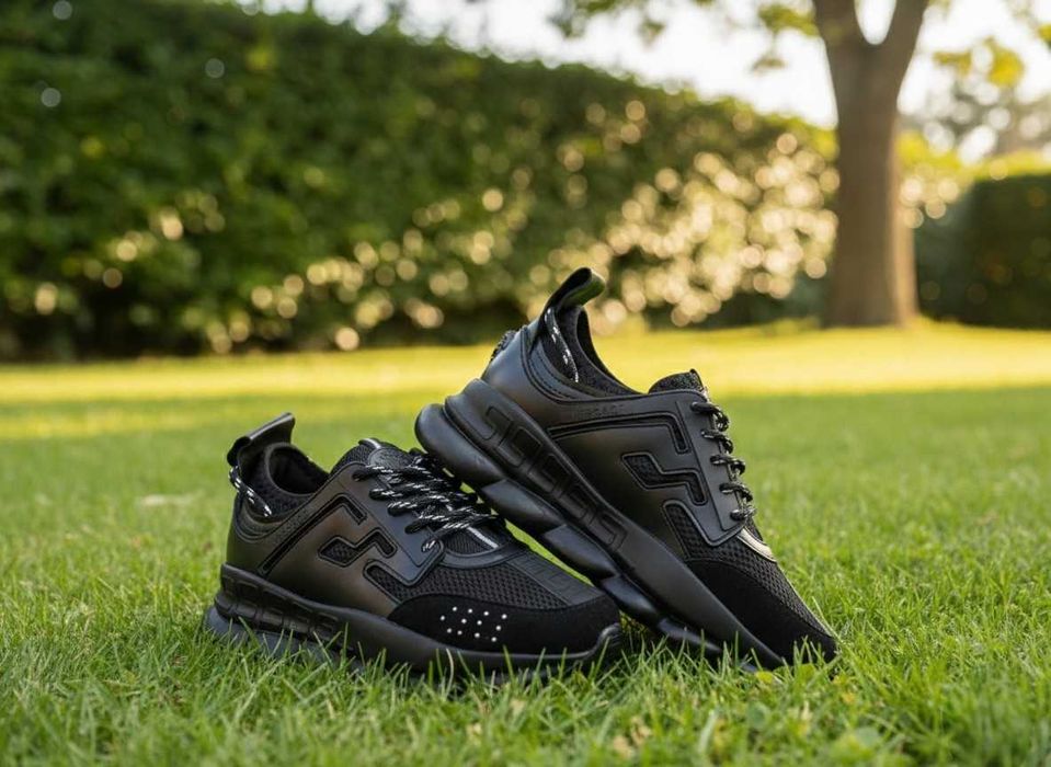 Adidasi Versace Chain Reaction Negru