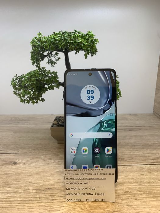 Motorola g62  4 gb  ram 128 interna