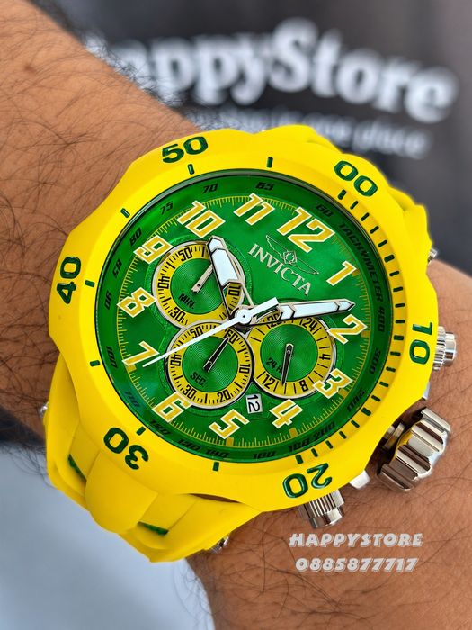 INVICTA Hydra Yellow/Green 52 mm, Инвикта нов мъжки часовник