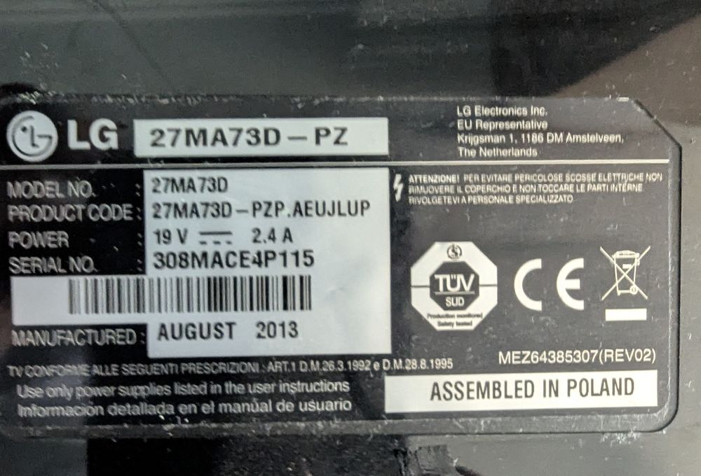 Телевизор LG  27MA73D