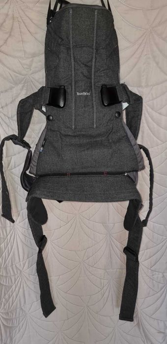 Marsupiu ergonomic BabyBjörn One, Bumbac Gri de la 0 la 3 ani/3.5-15kg