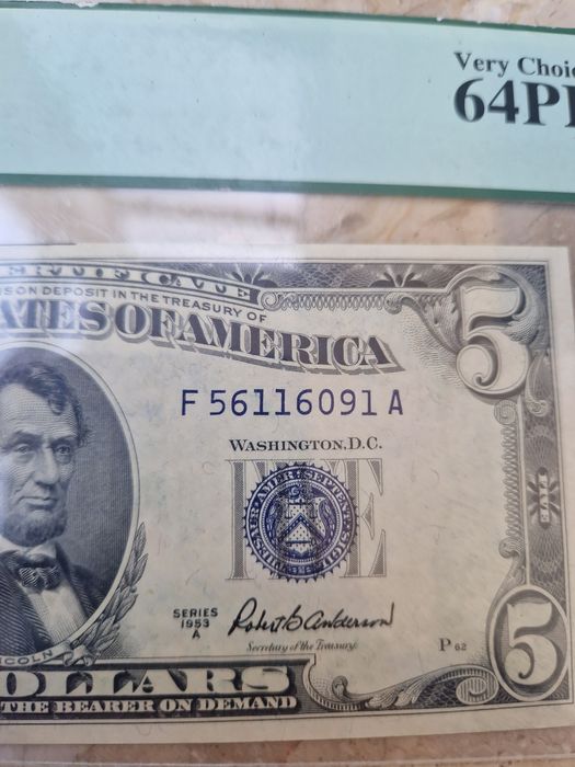 5 долара 1953г грейд  PCGS 64
