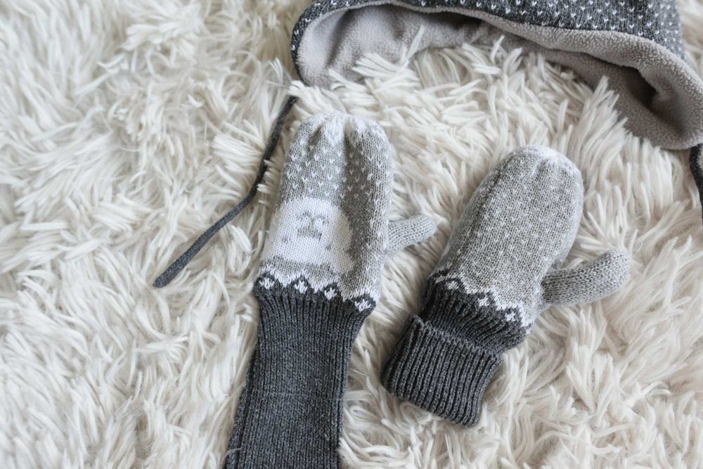 Бебешка зимна шапка и ръкавици HM