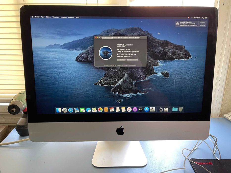 All-in-One Apple iMac 21.5" Full HD (Late 2013), Core i7-4770S, 16GB RAM, Fusion Drive 1.12TB, GeForce GT 750M, Tastatură Apple Cadou
