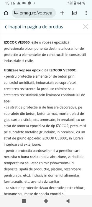Vopsea epoxidica izocor ve3000