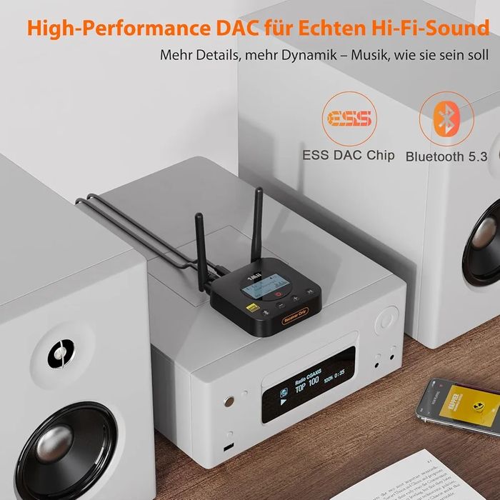 1Mii B06Pro+ HiFi Bluetooth 5.3 Receiver with Hi-Res LDAC, aptX HD