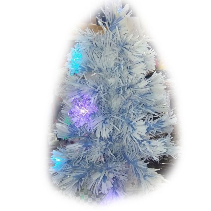 Елегантна елха в бял и син цвят 60 см – Стилна празнична декорация