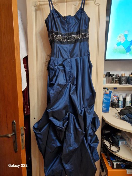 Rochita ocazie saten albastru