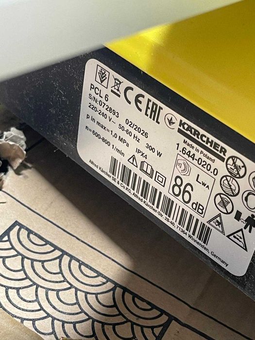 Aparat de curatat terase Karcher PCL 6, 300W, 10bar (Galben/Negru)