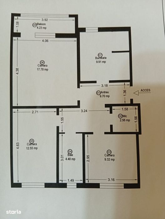 Apartament 3 camere in Confectii