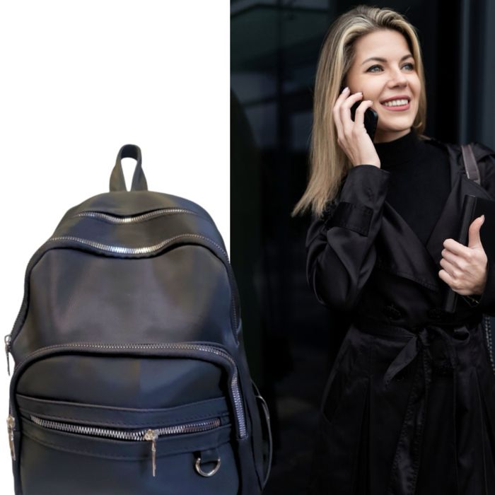 Дамска стилна раница с две прегради 29х36 см