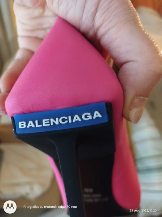 Ba-len-ci-a-ga, pantofi roz cu toc, 40