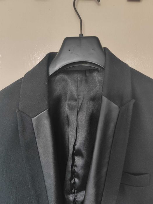 Мъжко Сако Zara размер M 38 / Блейзър с кожени ръкави / Вталенa кройка сако Zara Man