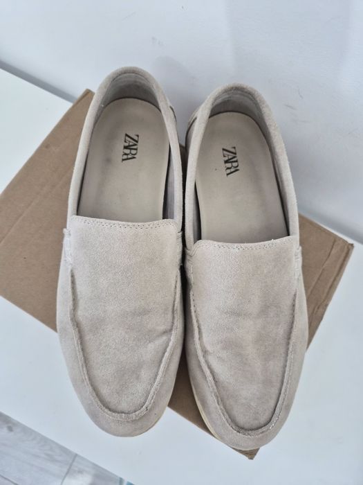 Mocasini de piele intoarsa Zara
