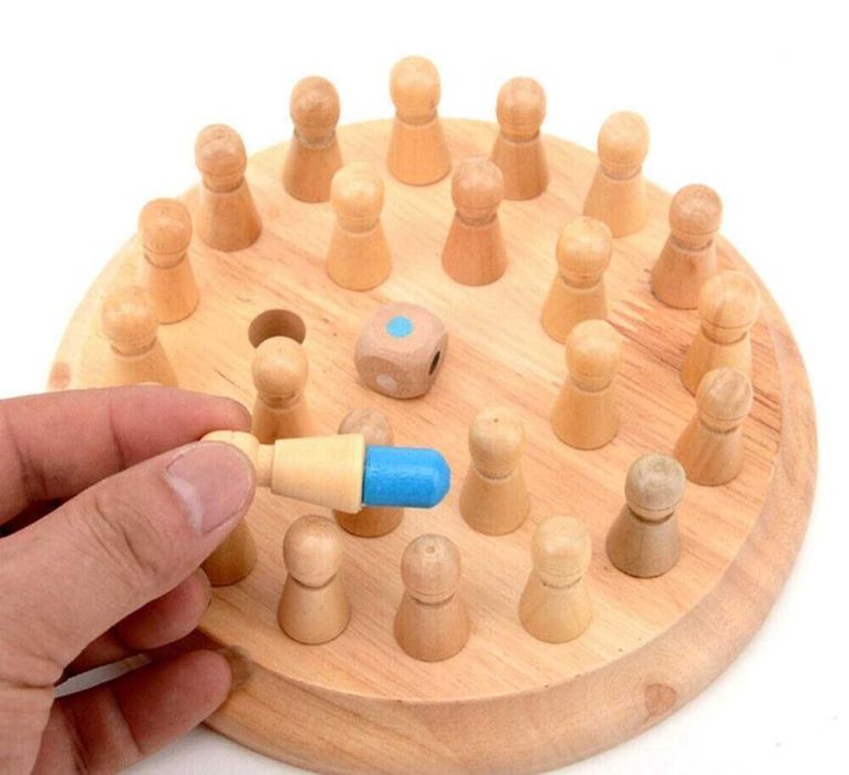 Дървен мемори шах Логически шах за памет и забавление Memory chess