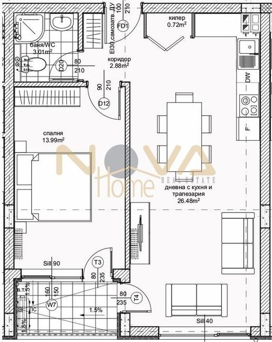2-стаен в Варна-Възраждане 1 площ 66 цена 129000