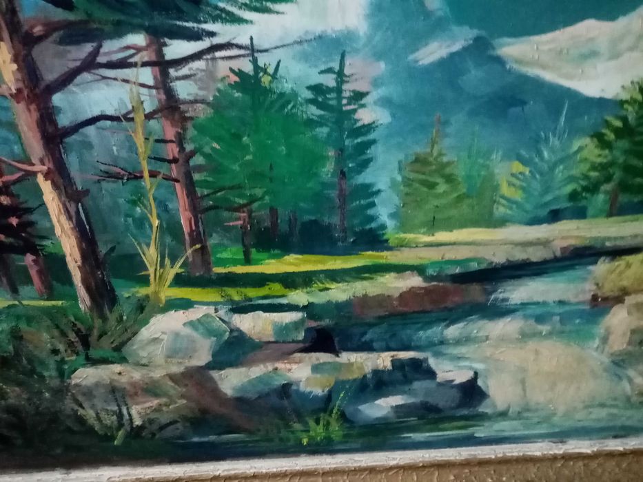 Стара голяма картина масло на платно 95/65