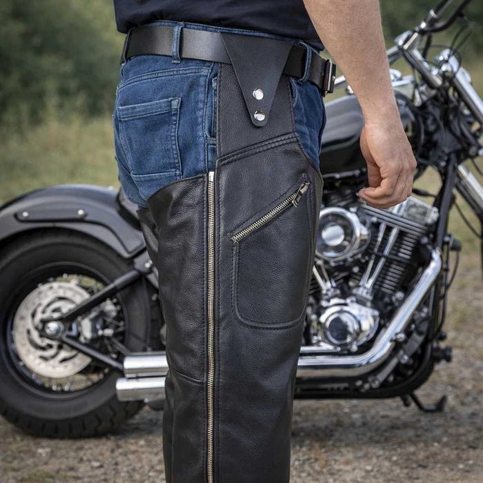 Red Light Мъжки кожени мото гамаши QUICKLOCK Pocket | XL | НОВИ