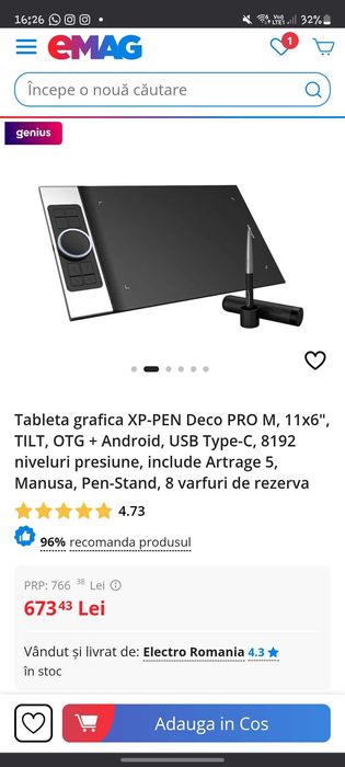 Tableta Grafica XP Pen Deco Pro Medium