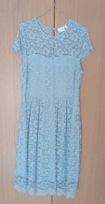 Светлосиня официална/сватбена/булчинска рокля с болеро