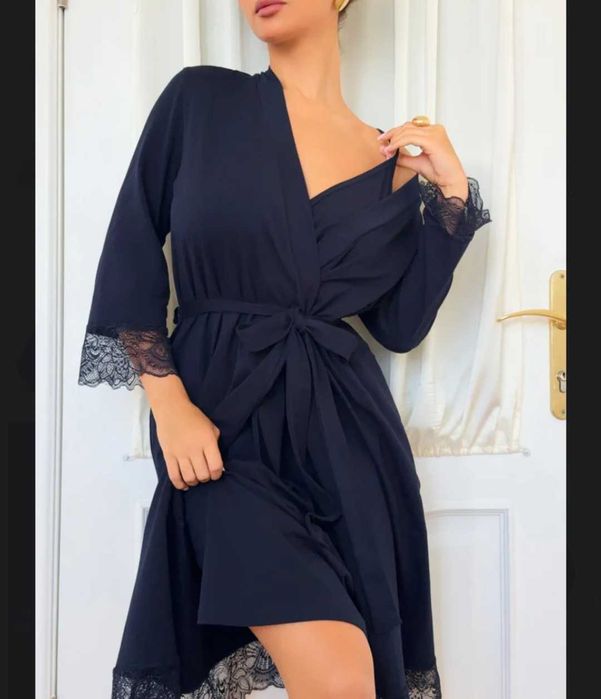 Халат и сорочка в роддом с кружевами/ пижама/ночнушка