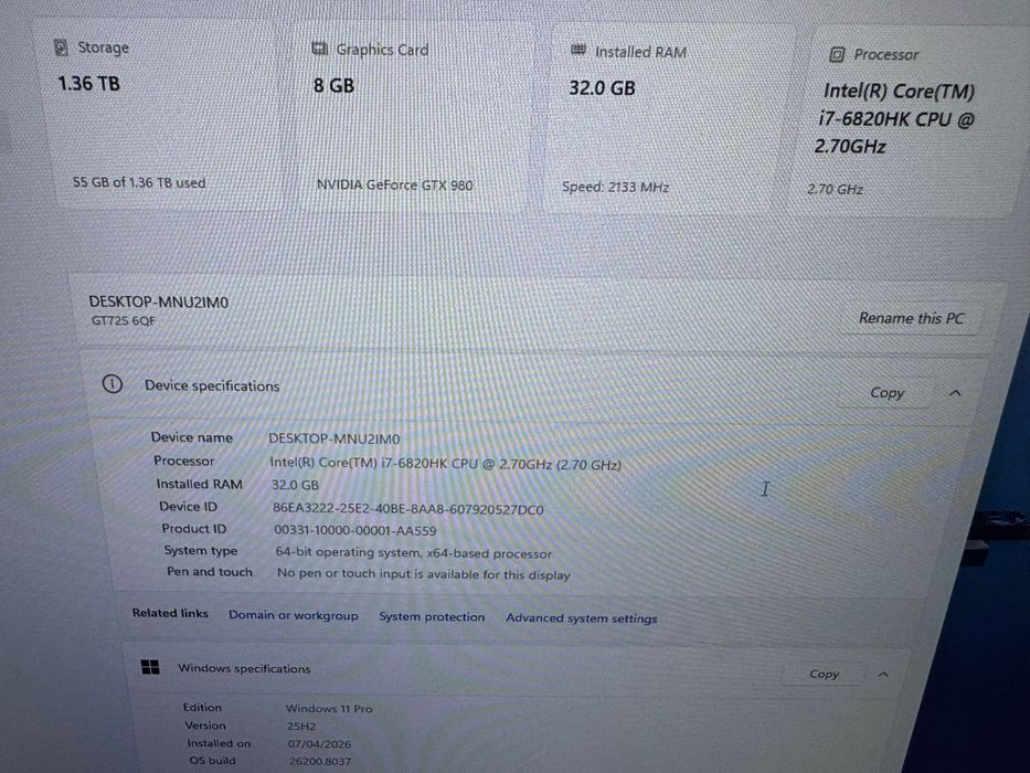 Laptop gaming msi  gt72s 6qf dominator pro g
