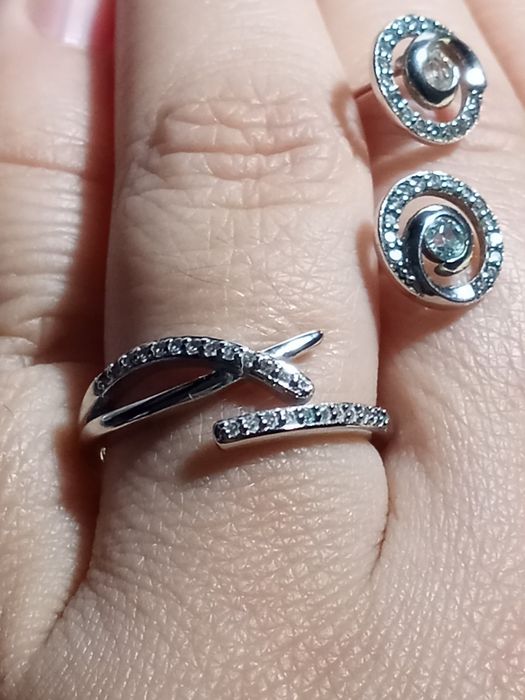 Set cercei și inel argint 925