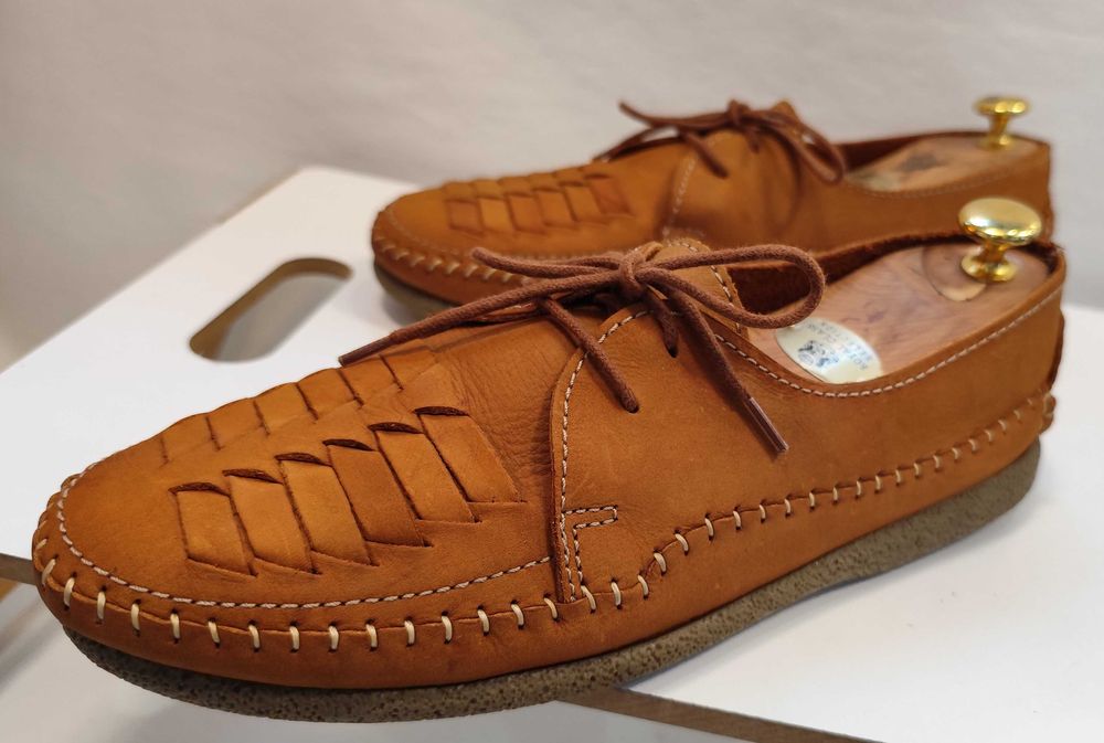 Pantofi casual 42 premium Hardway piele naturala nappa camel
