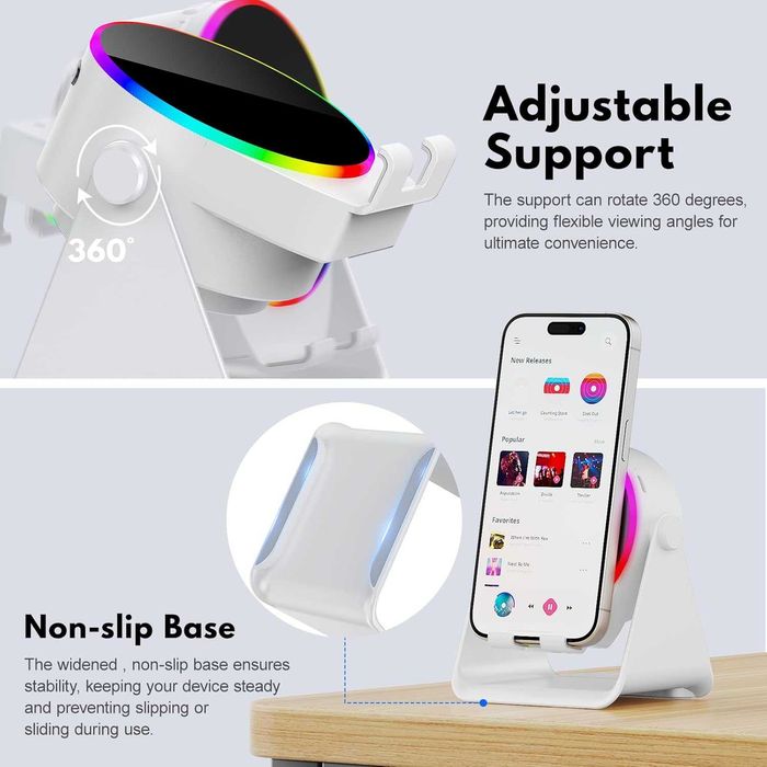 Беспроводная индукционная/bluetooth RGB колонка GIM