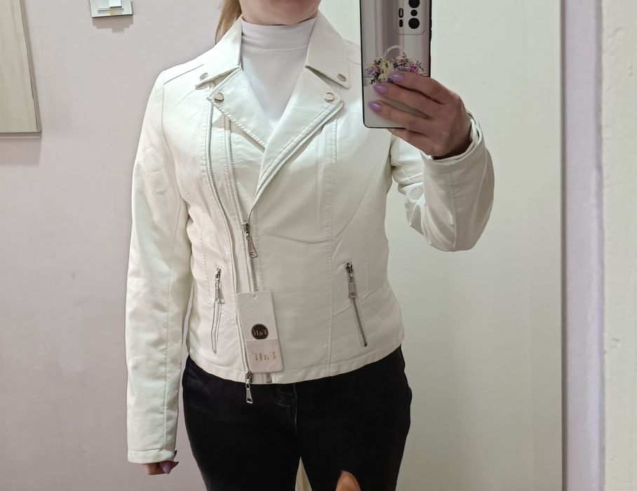 Кожаная новая куртка