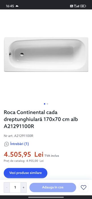 Cada fonta Roca Continental 170*70