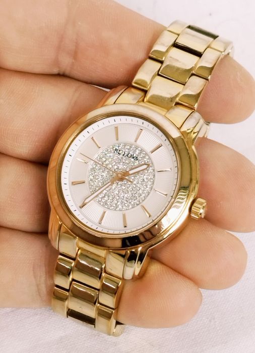 Ceas de damă Bulova 97L147 cu cristale swarovski, analog, Quartz, Otel