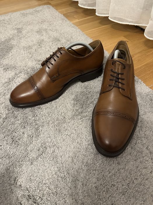 Pantofi piele maro Mango