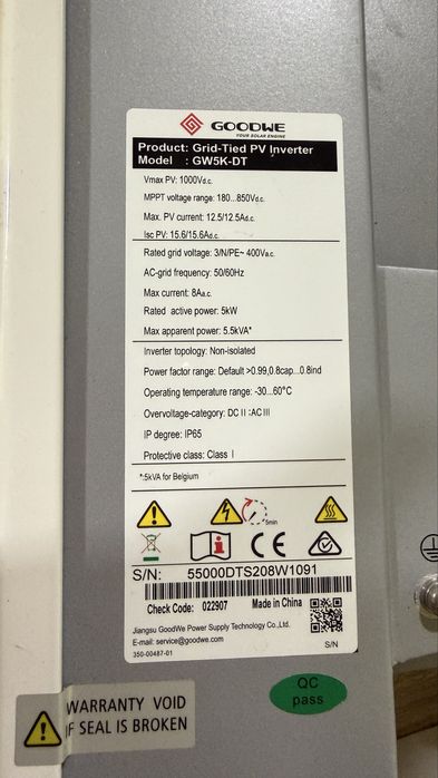 Трифазен мрежов инвертор GoodWe GW10KT-DT, 10kW, 2 MPPTs