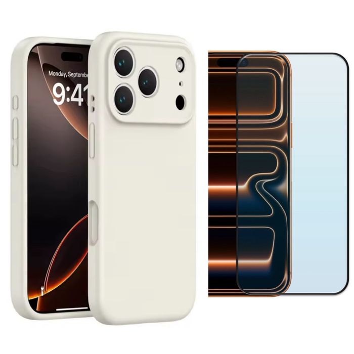 Husa Colorata Fina + Folie Sticla 11D/6D/Privacy Iphone 17/AIR/PRO/MAX