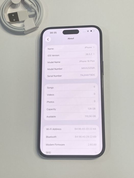 iPhone 16 Plus • 94% Bateria • impecbil