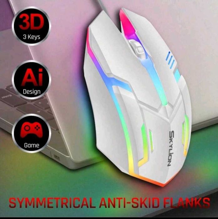 Mouse cu 3 taste cu fir Iluminare colorată pentru jocuri