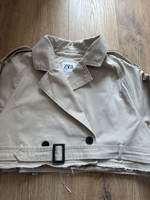 Къс тренч/тренчкот/шлифер Zara, XS размер, бежов цвят