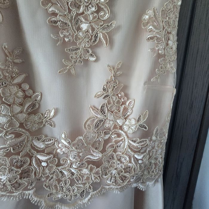 Дамска официална рокля за сватба, кръщене бал, повод цвят праскова