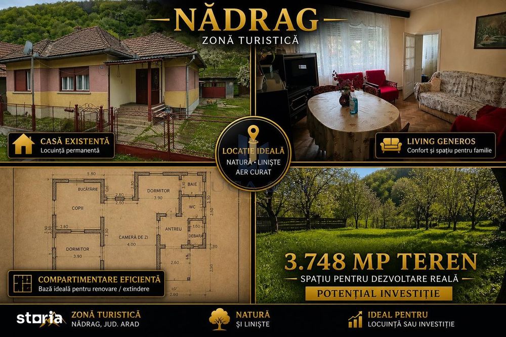 Casa cu teren generos in zona turistica Nadrag Timis