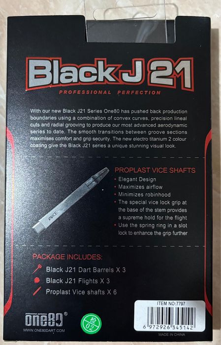 Sageti Darts Steel ONE80 Black J21 v04 23g -90% tungsten