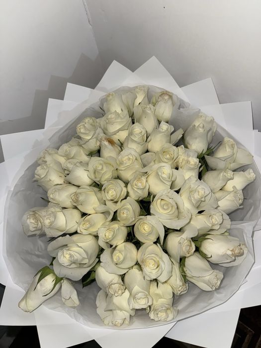 Белый розы 51 шт