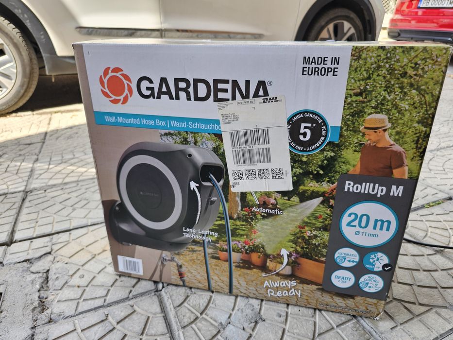 Гардена Gardena автоматична макара с маркуч за вода 20 м.