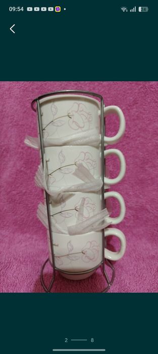 Новые чайники для заваривания чая, кофе и комплект чашек.