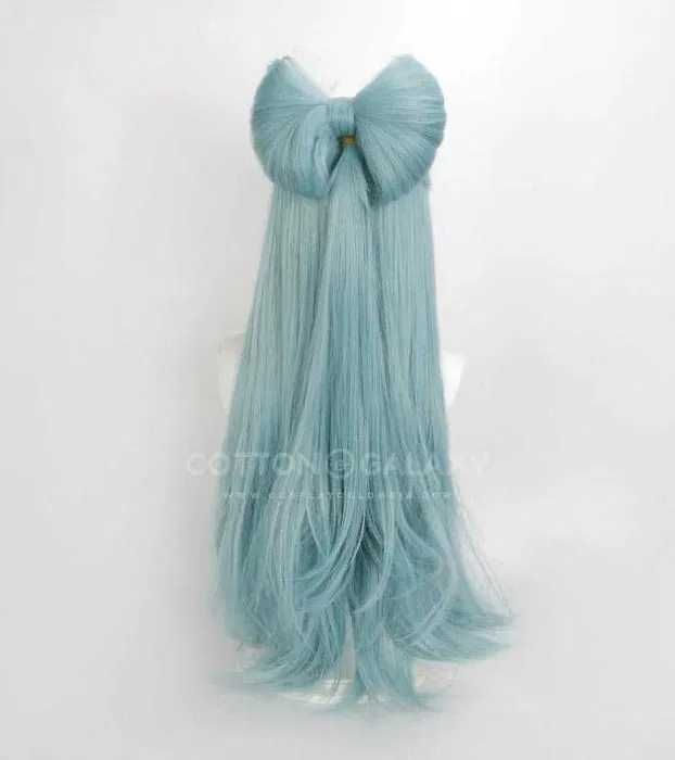 Косплей аниме перука Genshin Impact Yumemizuki Mizuki в ментово зелено