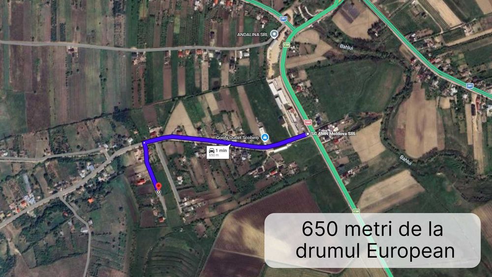 OCAZIE teren PERFECT PLAN – 1.800 mp, acces 2 drumuri lângă E58