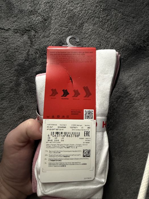 Hugo set 4 sosete dama negru-negru-alb-roz marime 36-42 noi originale