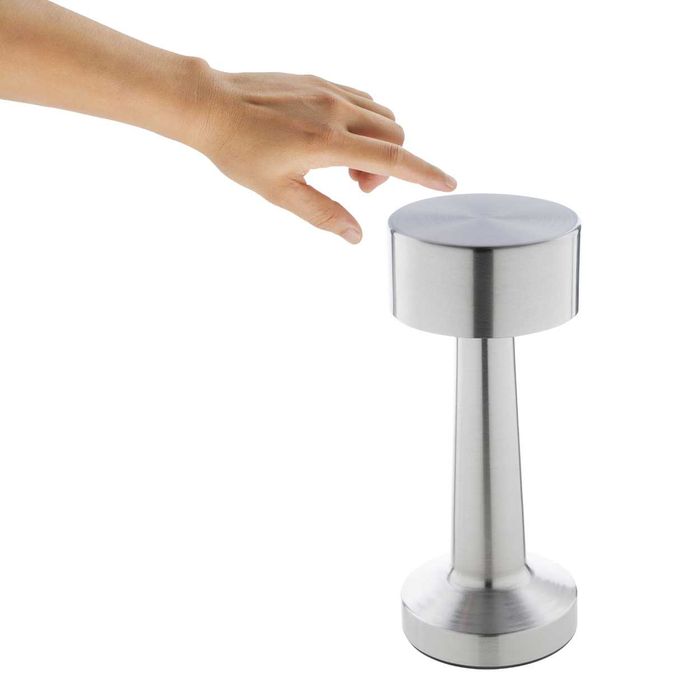 Lampa de masă LED, argintie, 24 LED-uri, lumina reglabilă